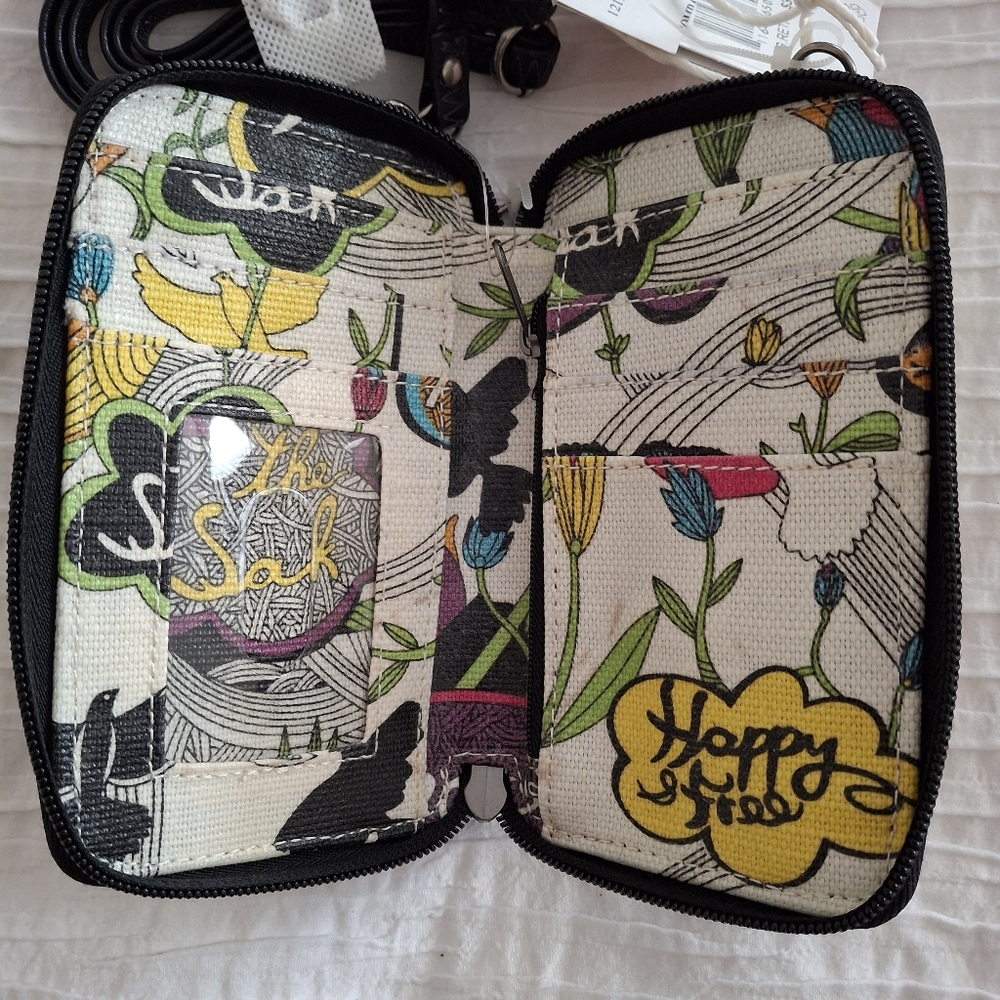 Sakroots Peace Motif Cell Phone Crossbody Wallet - Picture 2 of 3